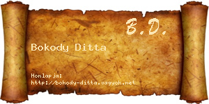 Bokody Ditta névjegykártya